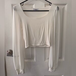 White Long Sleeved Crop Top